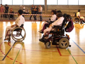 Démonstration de Karaté en fauteuil roulant 