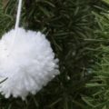 Pompon accroché dans un sapin