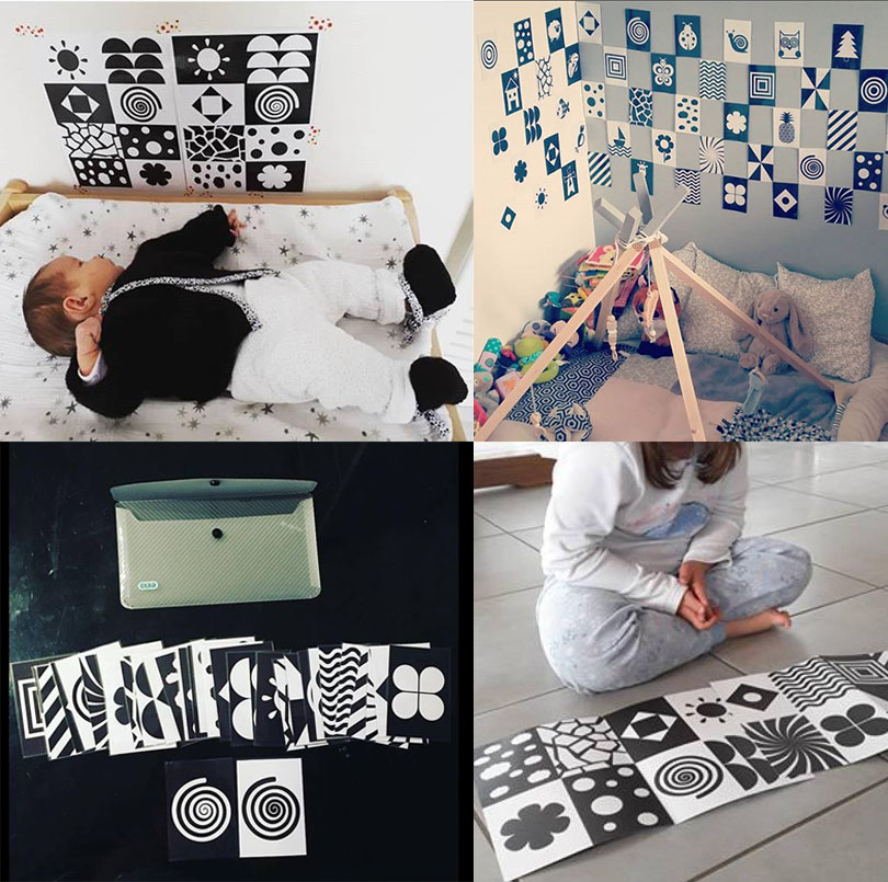 Atelier formes & contrastes pour l'éveil des bébés - Blog Hop'Toys