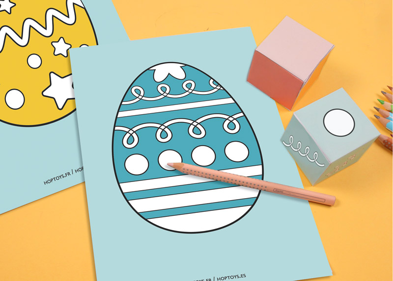 Coloriage de Pâques par les dés - Blog Hop'Toys