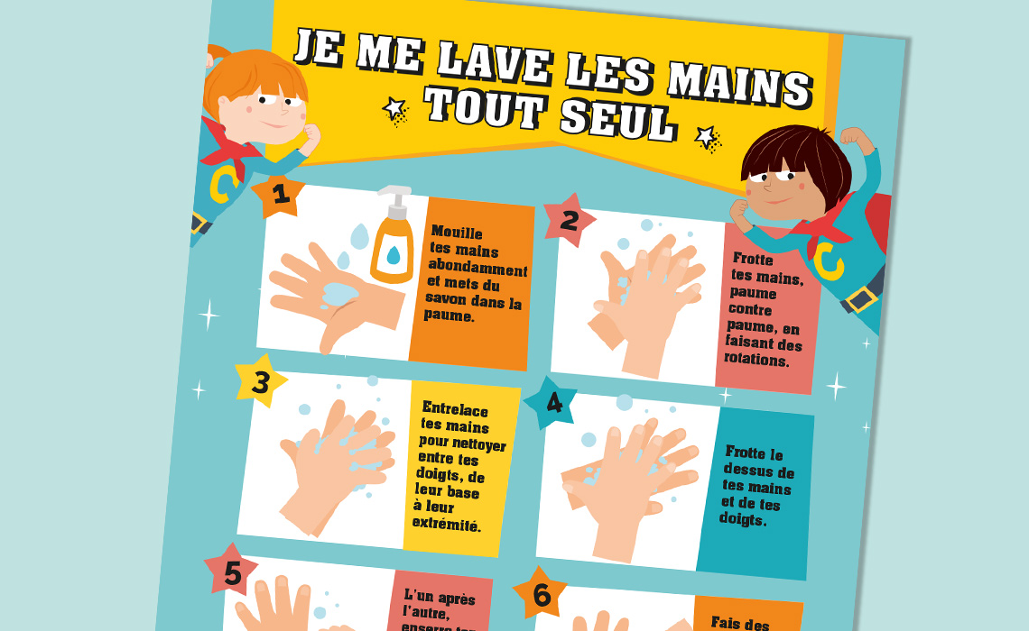 Je me lave les mains en images - Blog Hop'Toys